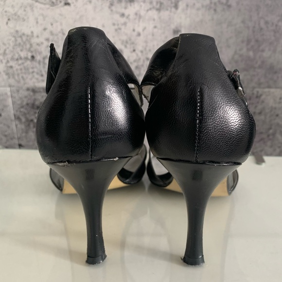 Black Nine West open toe pump - Picture 4 of 5